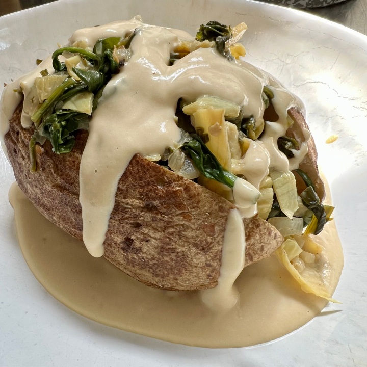 Spinach-Artichoke Baked Potatoes (vegan | plant-based)